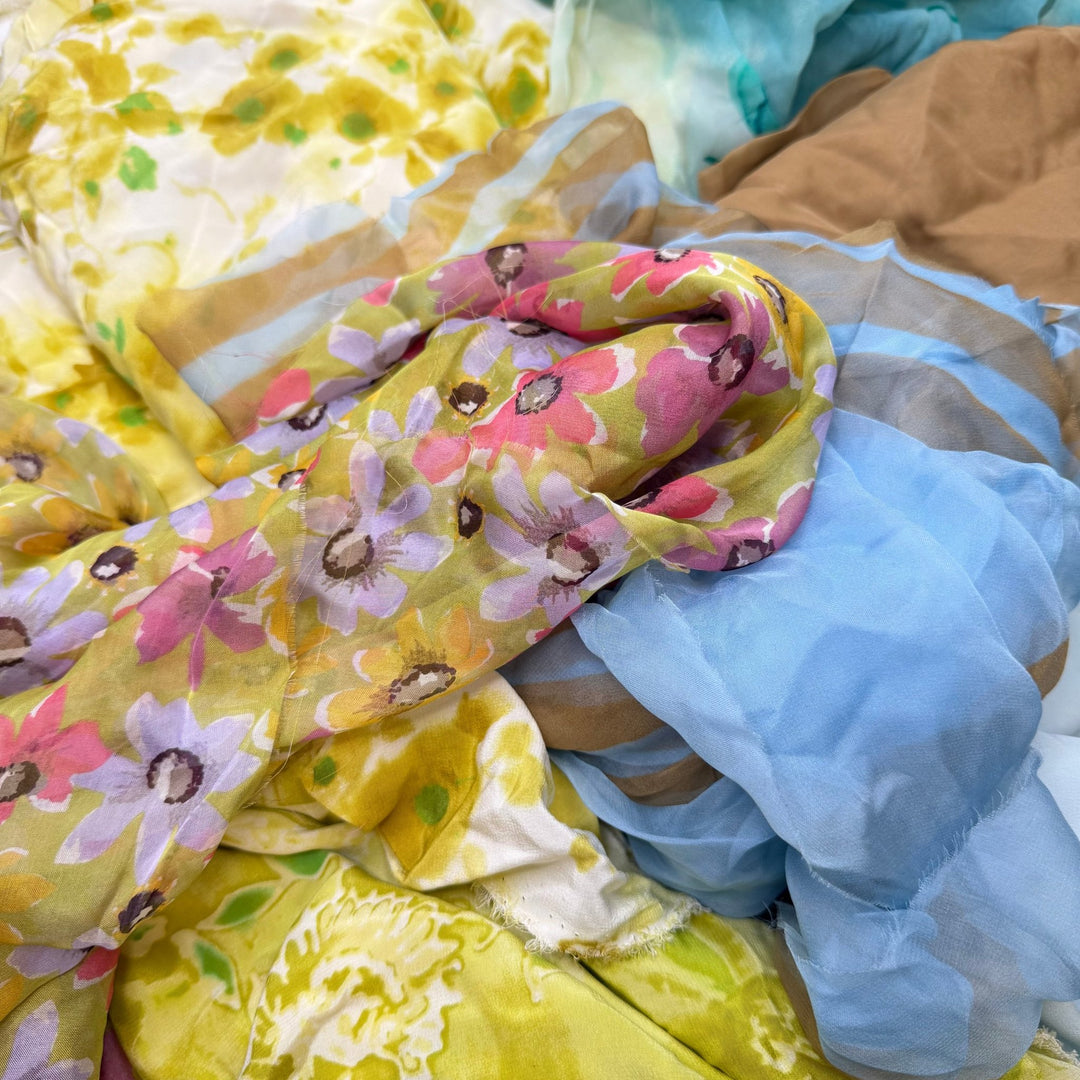 Silk Off Cut Pack - Silk Woven - Multi Floral - True Deadstock fabric Fabric by private - Sustainable Textile | FABCYCLE