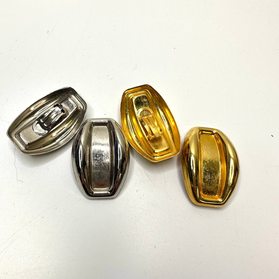 Silver And Gold Clip On Earrings Costume Jewelry - Silver/Gold - 2 Pack - True Deadstock supplies Fabric by private - Sustainable Textile | FABCYCLE