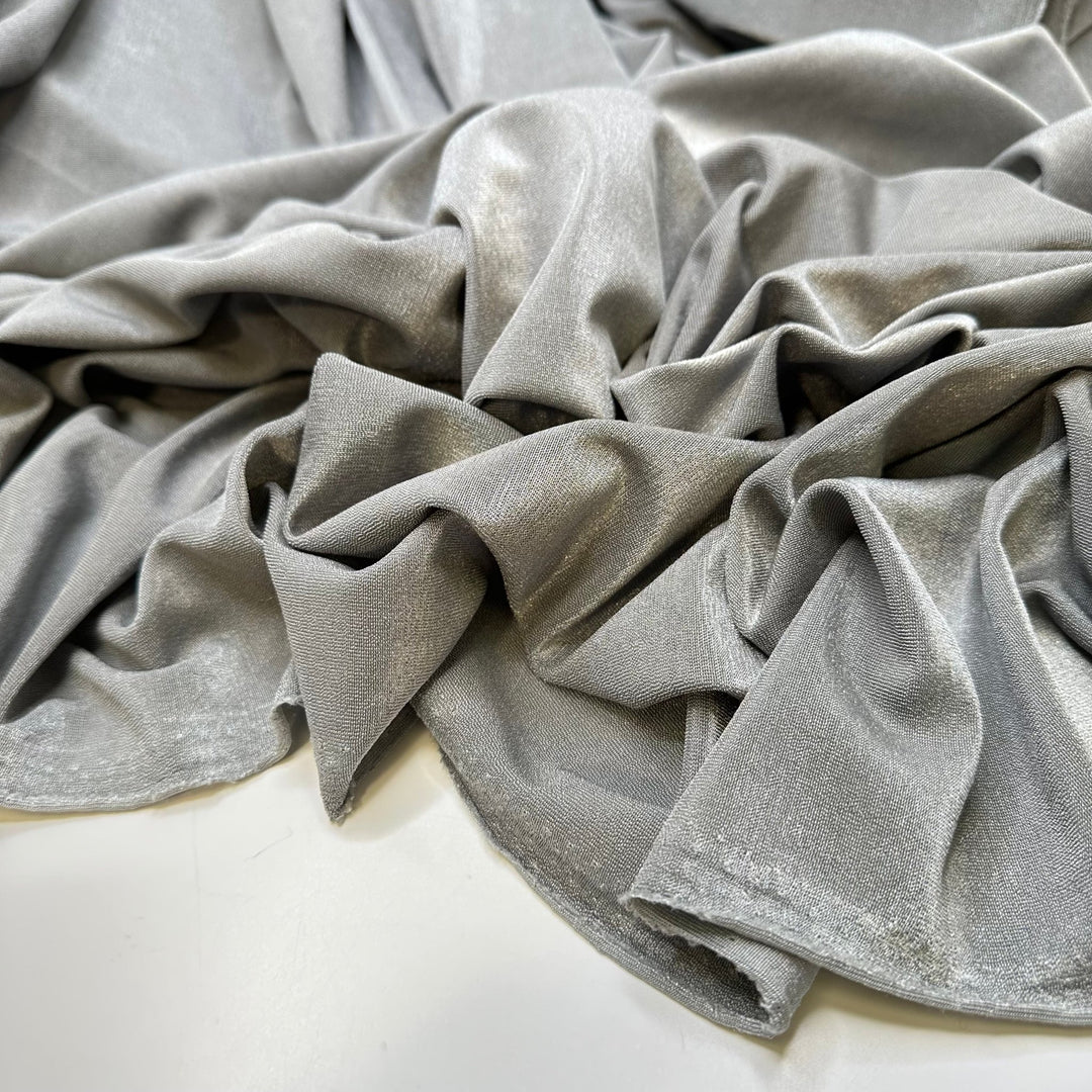 Silver Dollar - Polyester Blend Knit - Light Brown/Silver - 4.1M Bundle - True Deadstock fabric Fabric by private - Sustainable Textile | FABCYCLE