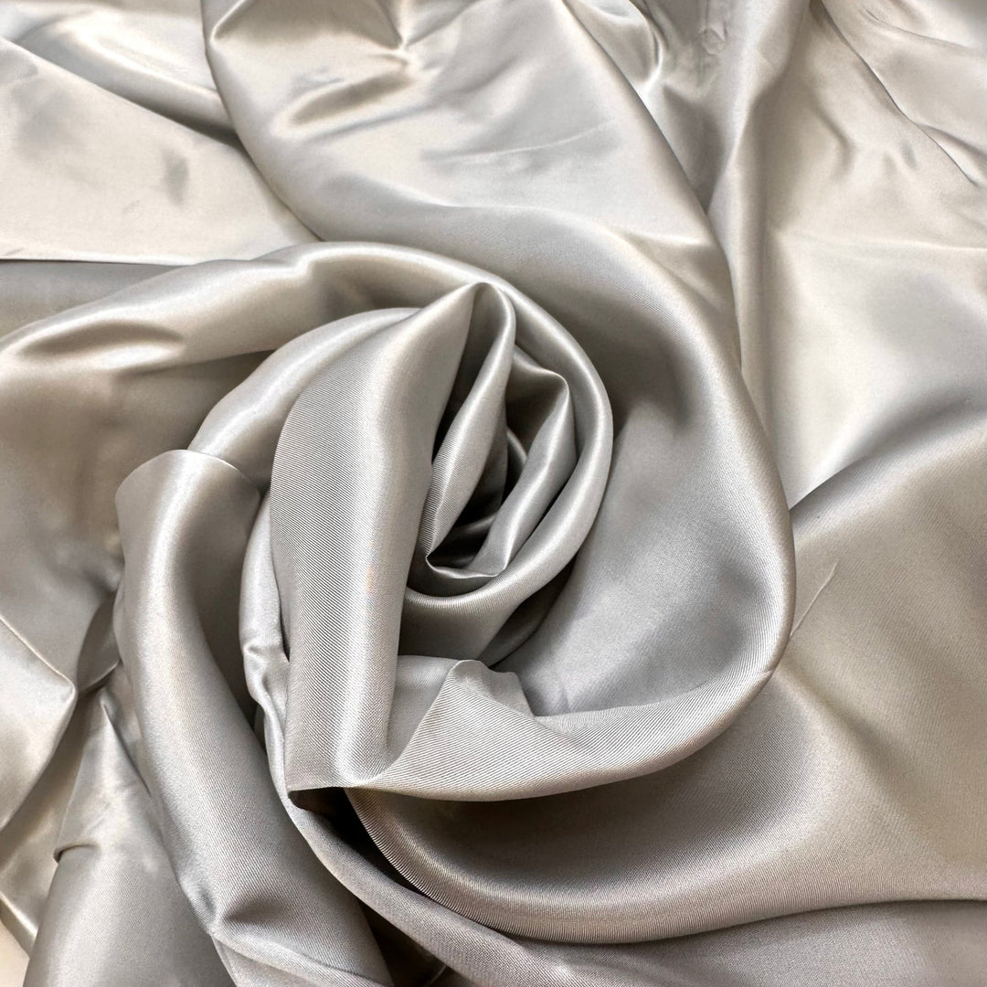 Silver Ore - Satin Cotton Woven - Silver - 2.35M Bundle - True Deadstock fabric Fabric by private - Sustainable Textile | FABCYCLE