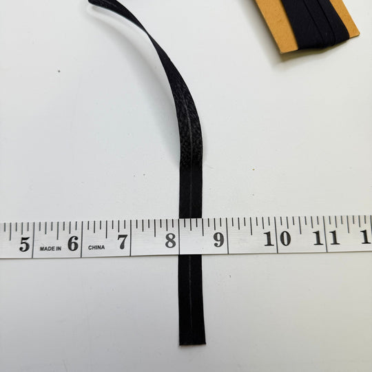 ½" Single Fold Woven Bias Tape - Black - 2M Bundle - True Deadstock supplies Fabric by private - Sustainable Textile | FABCYCLE
