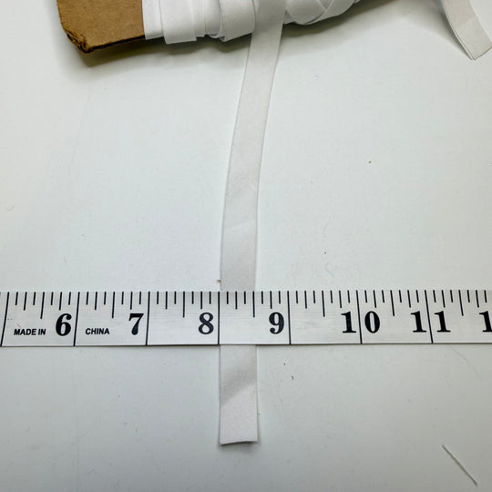 ½" Single Fold Woven Bias Tape - White - 4M Bundle - True Deadstock supplies Fabric by private - Sustainable Textile | FABCYCLE