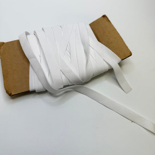½" Single Fold Woven Bias Tape - White - 4M Bundle - True Deadstock supplies Fabric by private - Sustainable Textile | FABCYCLE