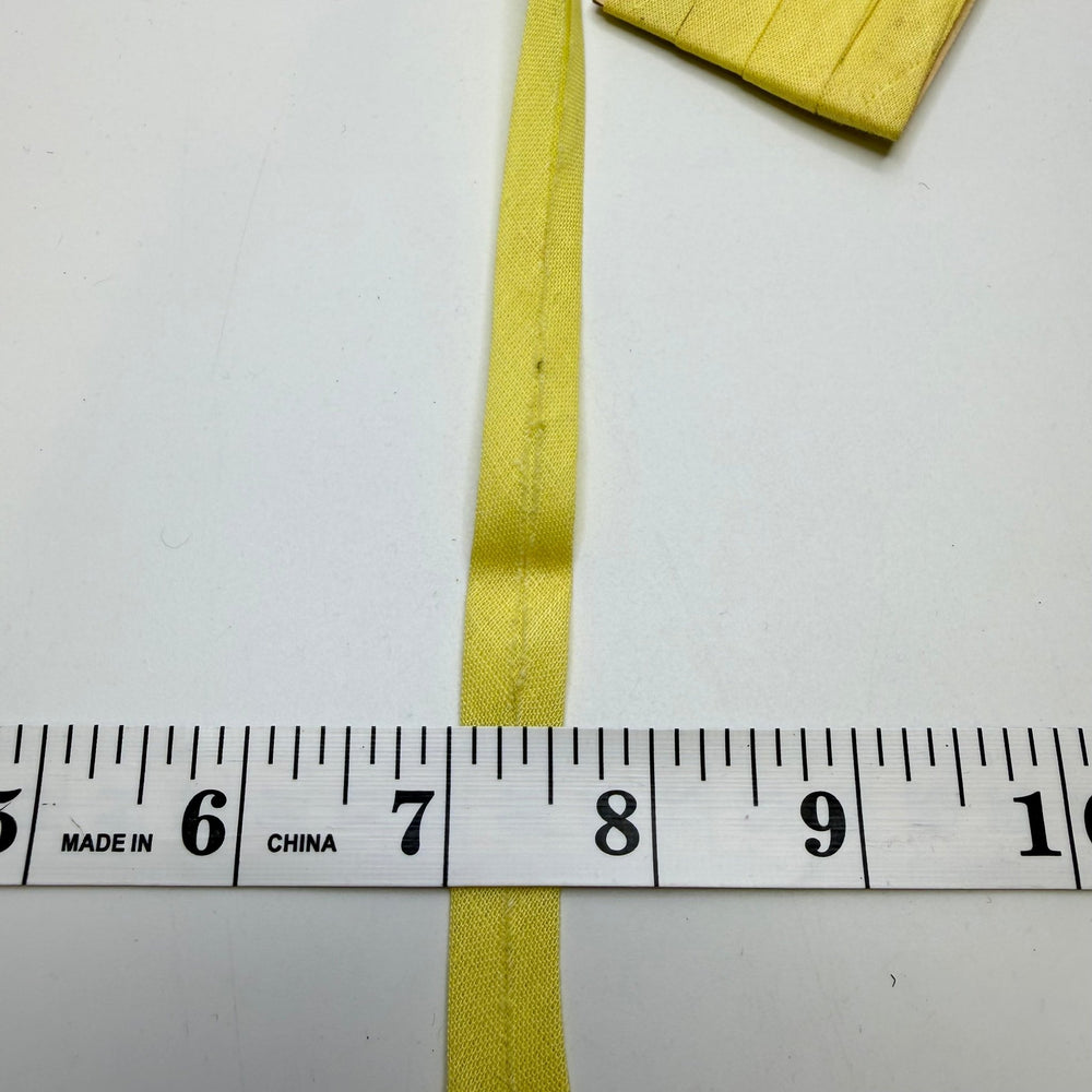 ½" Single Fold Woven Bias Tape - Yellow - 2.6M Bundle - True Deadstock supplies Fabric by private - Sustainable Textile | FABCYCLE