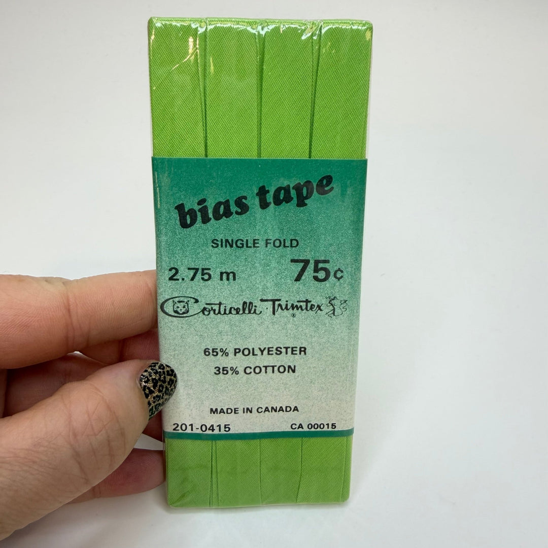 ½" Single Fold Woven Trimtex Bias Tape - Light Green - 2.75M Package - True Deadstock supplies Fabric by private - Sustainable Textile | FABCYCLE