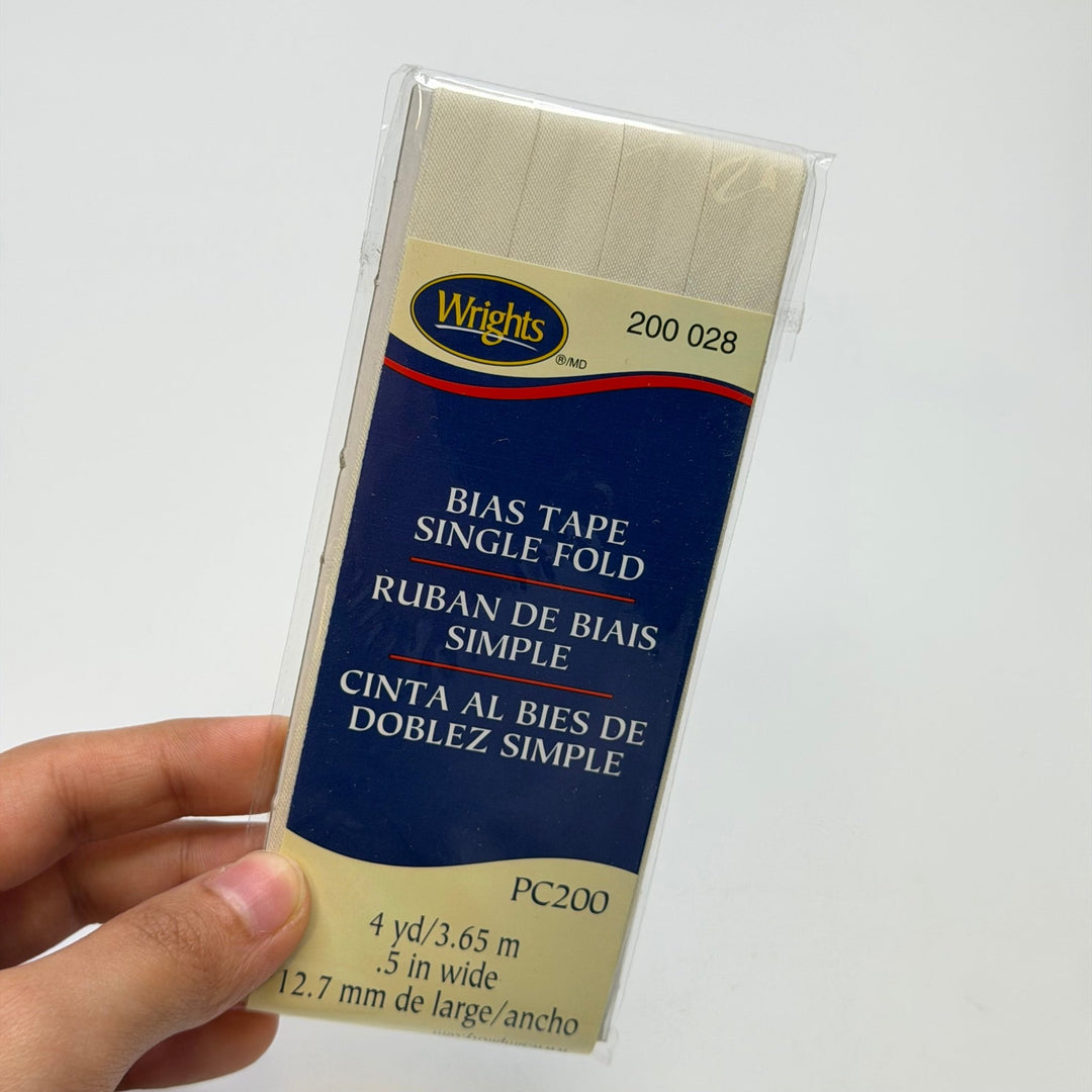 ½" Single Fold Woven Wrights Bias Tape - Cream - 3.65M Package - True Deadstock supplies Fabric by private - Sustainable Textile | FABCYCLE