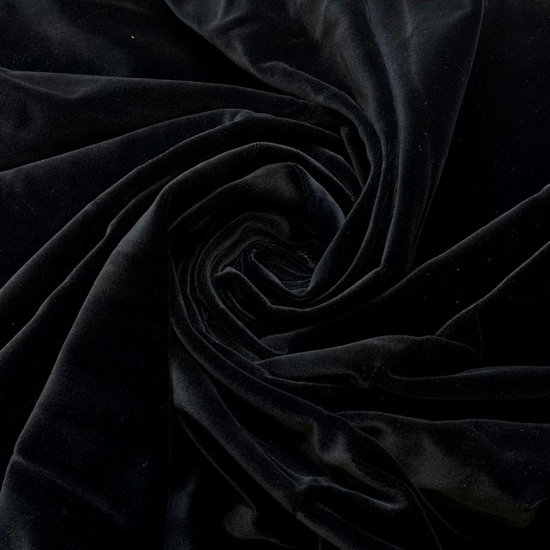 Sinking Into The Couch - Vintage Velvet Cotton Woven - Black - 4.8M Bundle - True Deadstock fabric Fabric by private - Sustainable Textile | FABCYCLE