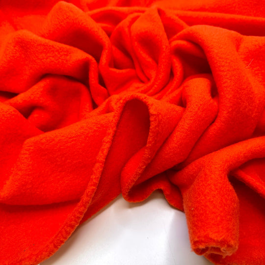 Sitting By The Campfire - Fleece Polyester Blend Knit - Orange - 1.65M Bundle - True Deadstock fabric Fabric by private - Sustainable Textile | FABCYCLE