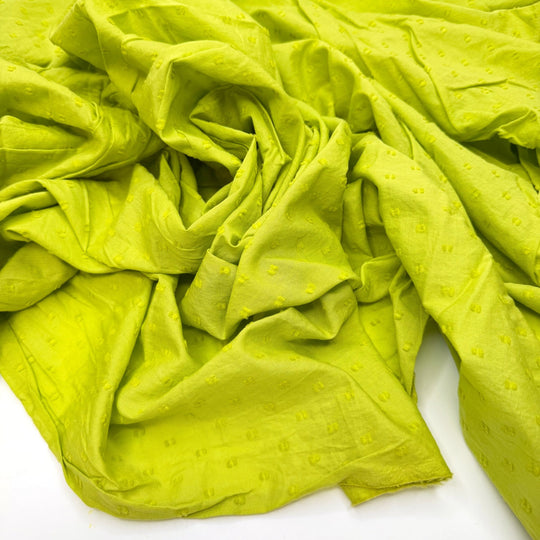 Sitting On The Grass - Raised Texture Cotton Woven - Light Green - 2.2M Bundle - True Deadstock fabric Fabric by private - Sustainable Textile | FABCYCLE