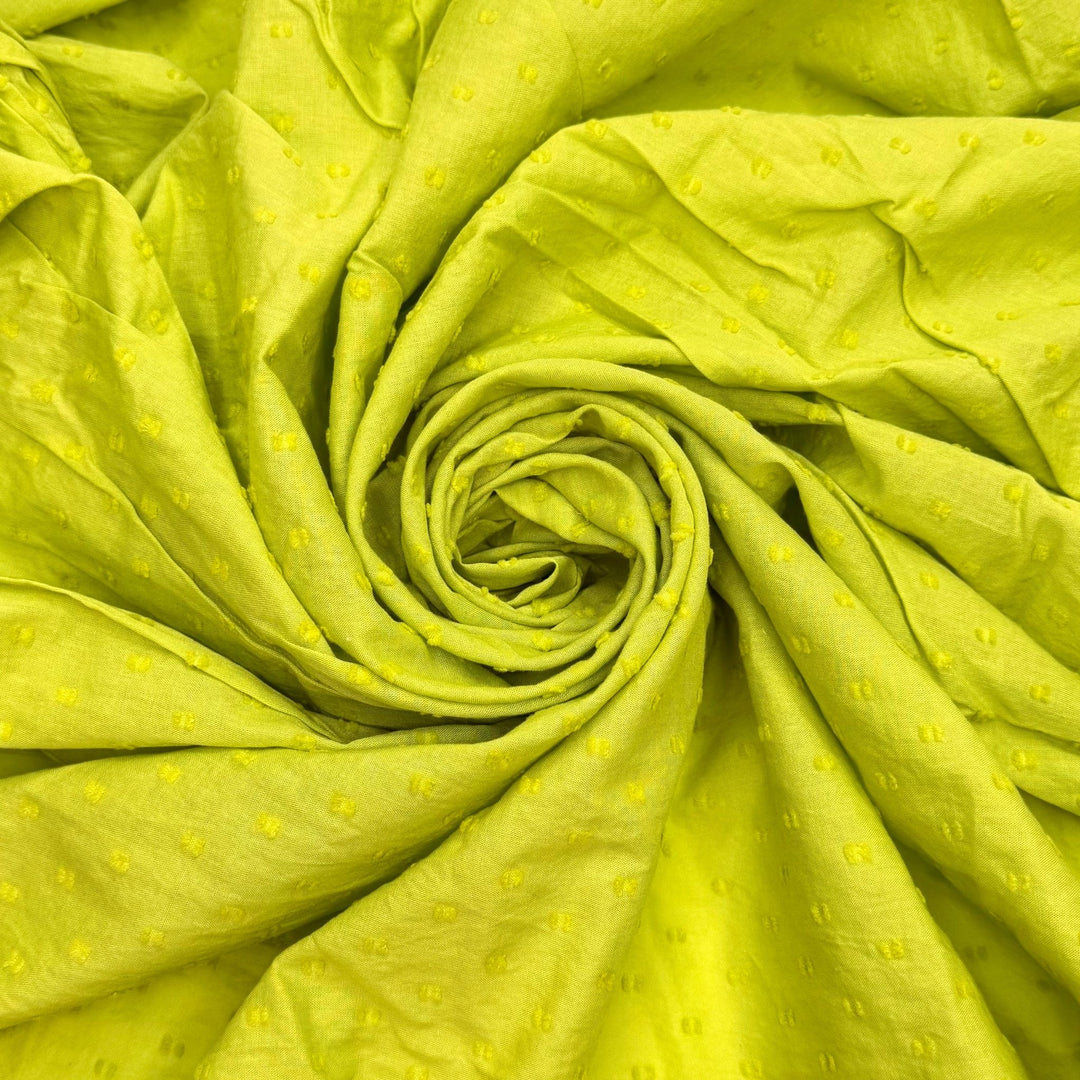 Sitting On The Grass - Raised Texture Cotton Woven - Light Green - 2.2M Bundle - True Deadstock fabric Fabric by private - Sustainable Textile | FABCYCLE