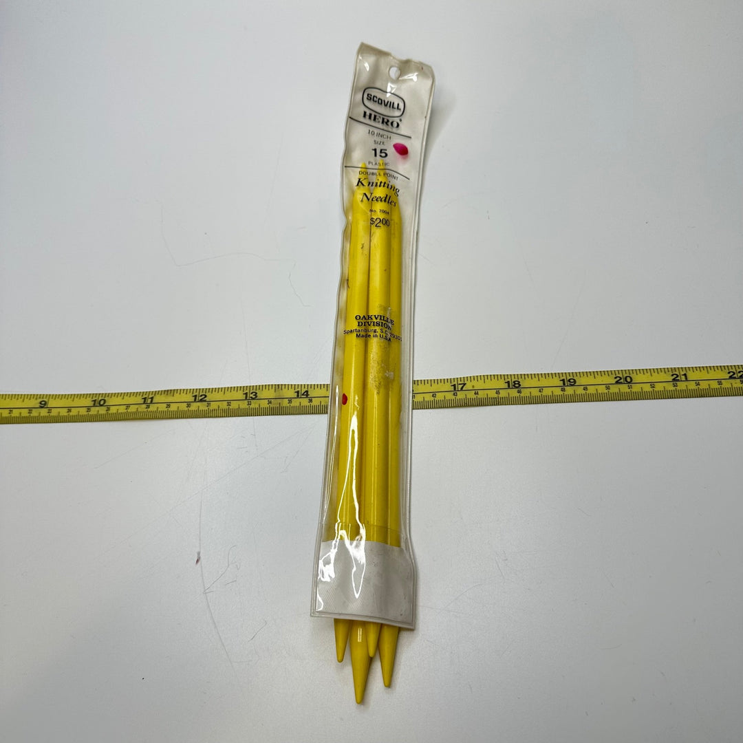 Size 15 Knitting Needles Tools - Yellow - 4 Pack - True Deadstock supplies Fabric by private - Sustainable Textile | FABCYCLE