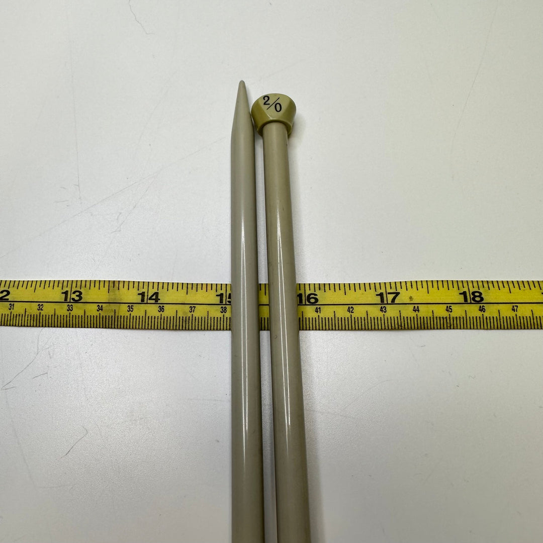 Size 2 Knitting Needles Tools - Light Grey - 2 Pack - True Deadstock supplies Fabric by private - Sustainable Textile | FABCYCLE