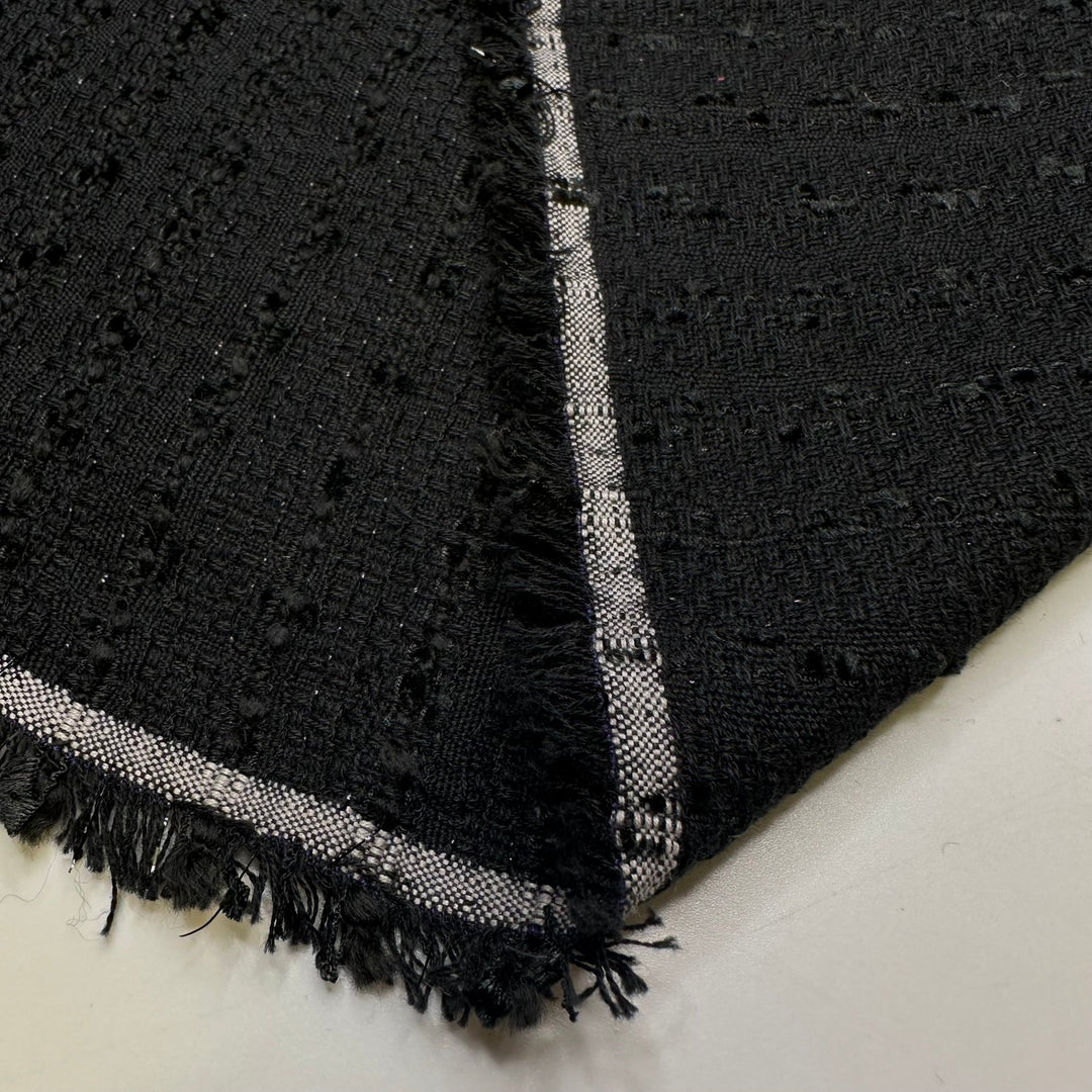 Skipped Stitches - Polyester Blend Woven - Black - 1.75M Bundle - True Deadstock fabric Fabric by private - Sustainable Textile | FABCYCLE
