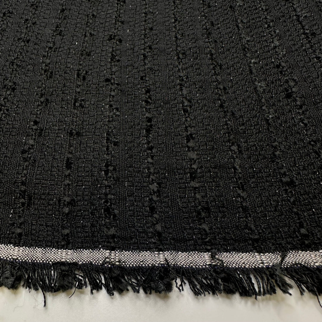 Skipped Stitches - Polyester Blend Woven - Black - 1.75M Bundle - True Deadstock fabric Fabric by private - Sustainable Textile | FABCYCLE