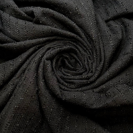 Skipped Stitches - Polyester Blend Woven - Black - 1.75M Bundle - True Deadstock fabric Fabric by private - Sustainable Textile | FABCYCLE