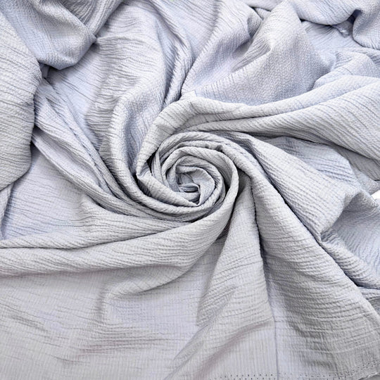 Skipping Rocks On The Lake - Embossed Linen/Poly Woven - Light Grey - 2M Bundle - True Deadstock fabric Fabric by private - Sustainable Textile | FABCYCLE