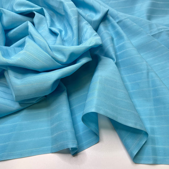 Sky Blue - Polyester Blend Woven - Light Blue Pinstripe - 3M Bundle - True Deadstock fabric Fabric by private - Sustainable Textile | FABCYCLE