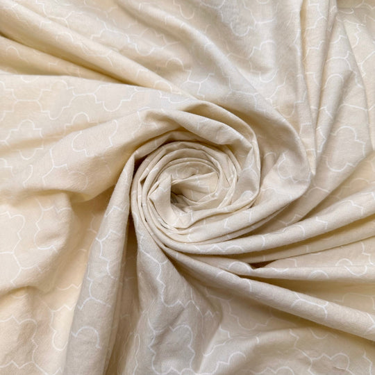 Sleeping In - Cotton Woven - Cream/White Geometric - 2.65M Bundle - True Deadstock fabric Fabric by private - Sustainable Textile | FABCYCLE