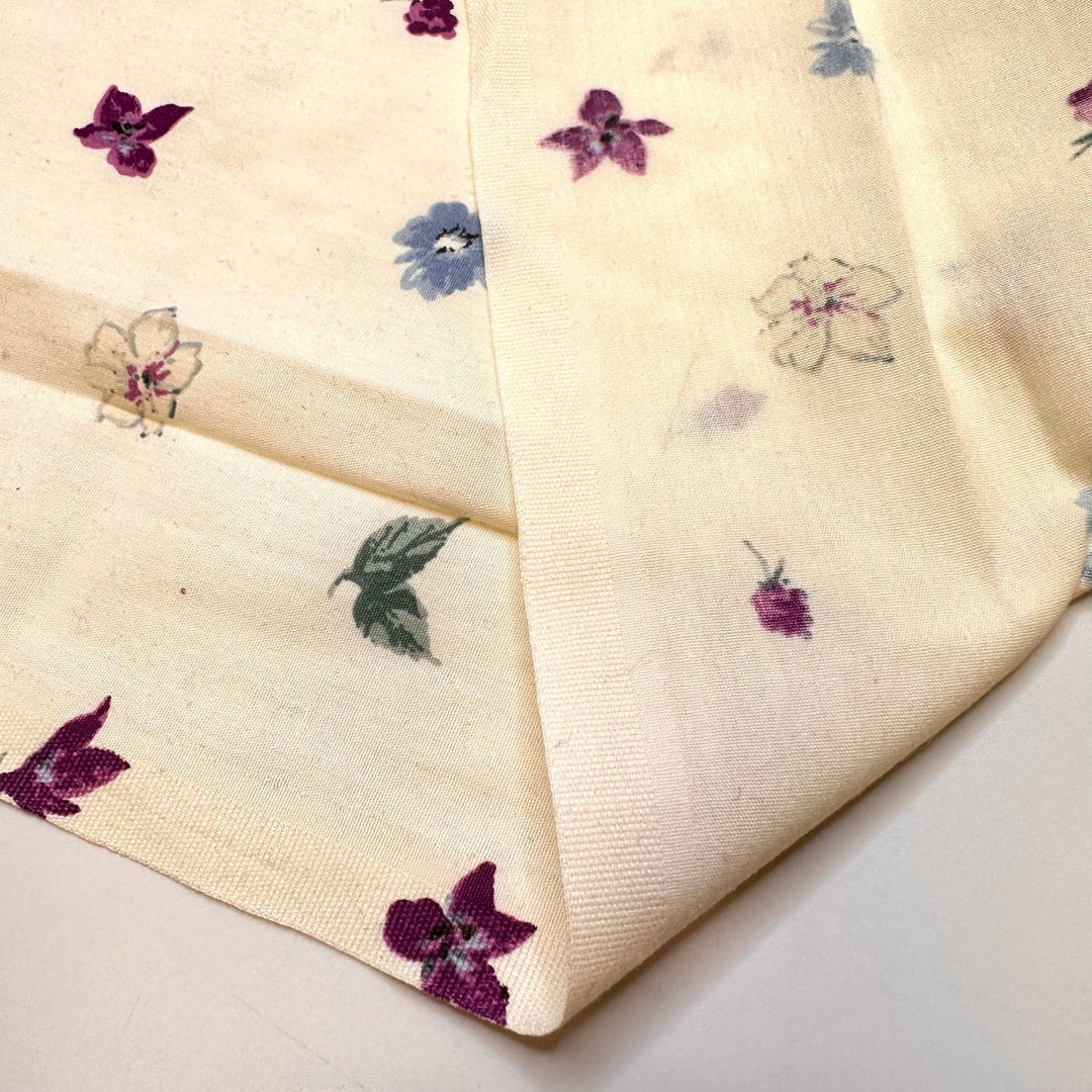 Sleeping On A Flower Bed - Cotton/Poly Woven - Cream Multi Floral - 2.25M Bundle - True Deadstock fabric Fabric by private - Sustainable Textile | FABCYCLE