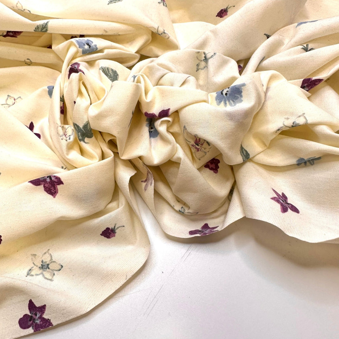 Sleeping On A Flower Bed - Cotton/Poly Woven - Cream Multi Floral - 2.25M Bundle - True Deadstock fabric Fabric by private - Sustainable Textile | FABCYCLE