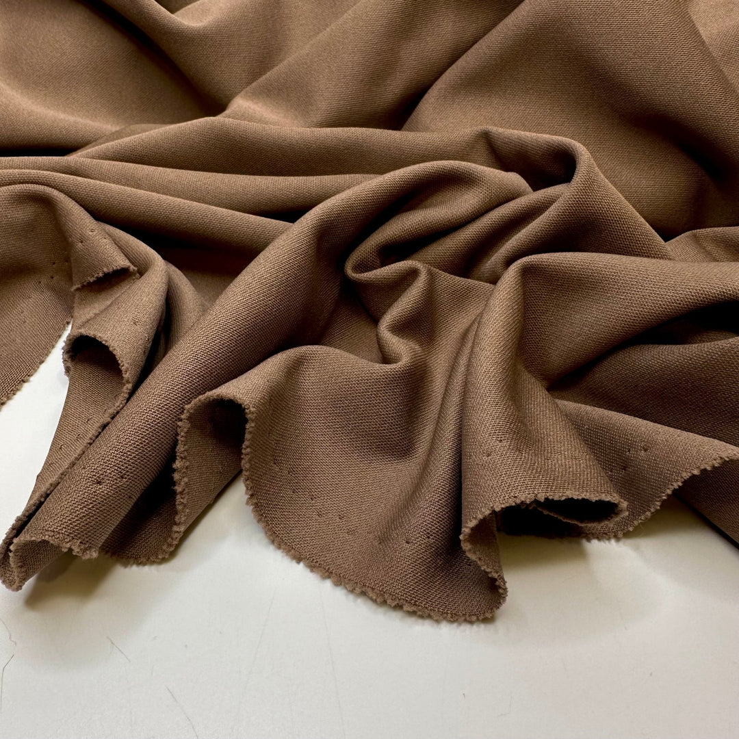Sleeping On The Couch After The Party - Polyester Blend Knit - Dark Beige - 3.45M Bundle - True Deadstock fabric Fabric by private - Sustainable Textile | FABCYCLE