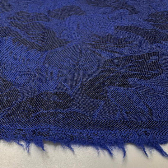 Sleeping On Vacation - Wool Woven - Dark Blue/Black Floral - 1.8M Bundle - True Deadstock fabric Fabric by private - Sustainable Textile | FABCYCLE