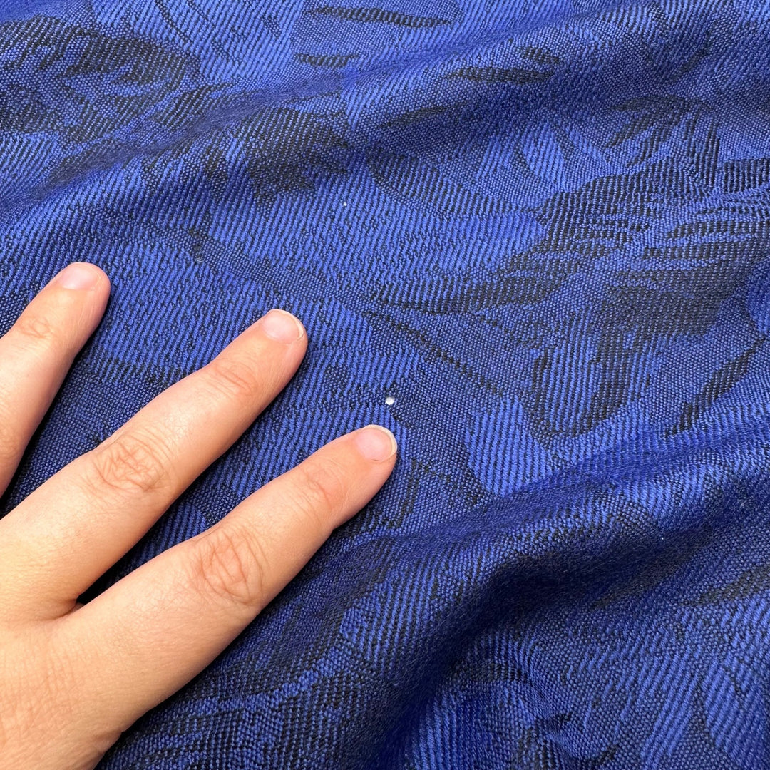 Sleeping On Vacation - Wool Woven - Dark Blue/Black Floral - 1.8M Bundle - True Deadstock fabric Fabric by private - Sustainable Textile | FABCYCLE