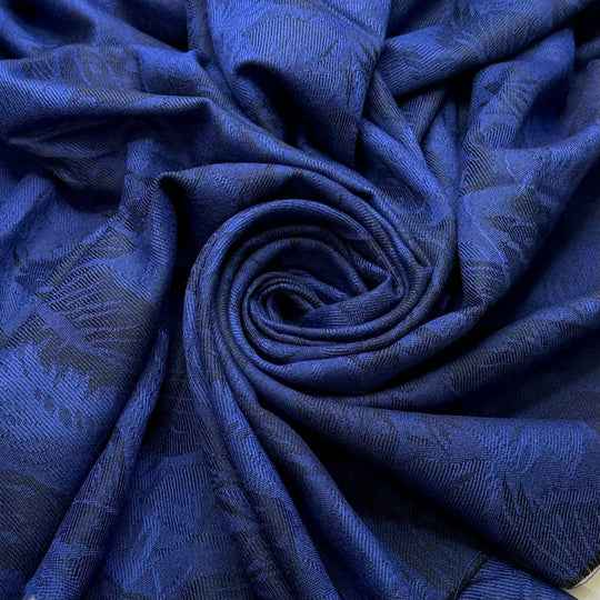 Sleeping On Vacation - Wool Woven - Dark Blue/Black Floral - 1.8M Bundle - True Deadstock fabric Fabric by private - Sustainable Textile | FABCYCLE