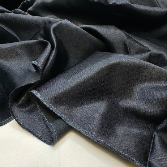 Sleigh Ride Festivities - Water Resistant Sateen Poly/PU Woven - Dark Black/Navy - 1.7M Bundle - True Deadstock fabric Fabric by private - Sustainable Textile | FABCYCLE