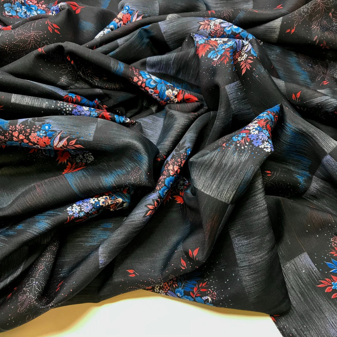 Slide Projector - Poly Woven - Navy Multi Floral - 2.8M Bundle - True Deadstock fabric Fabric by private - Sustainable Textile | FABCYCLE