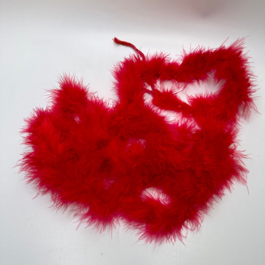 Small Marabou Boa Feathers - Red - Individual - True Deadstock supplies Fabric by private - Sustainable Textile | FABCYCLE