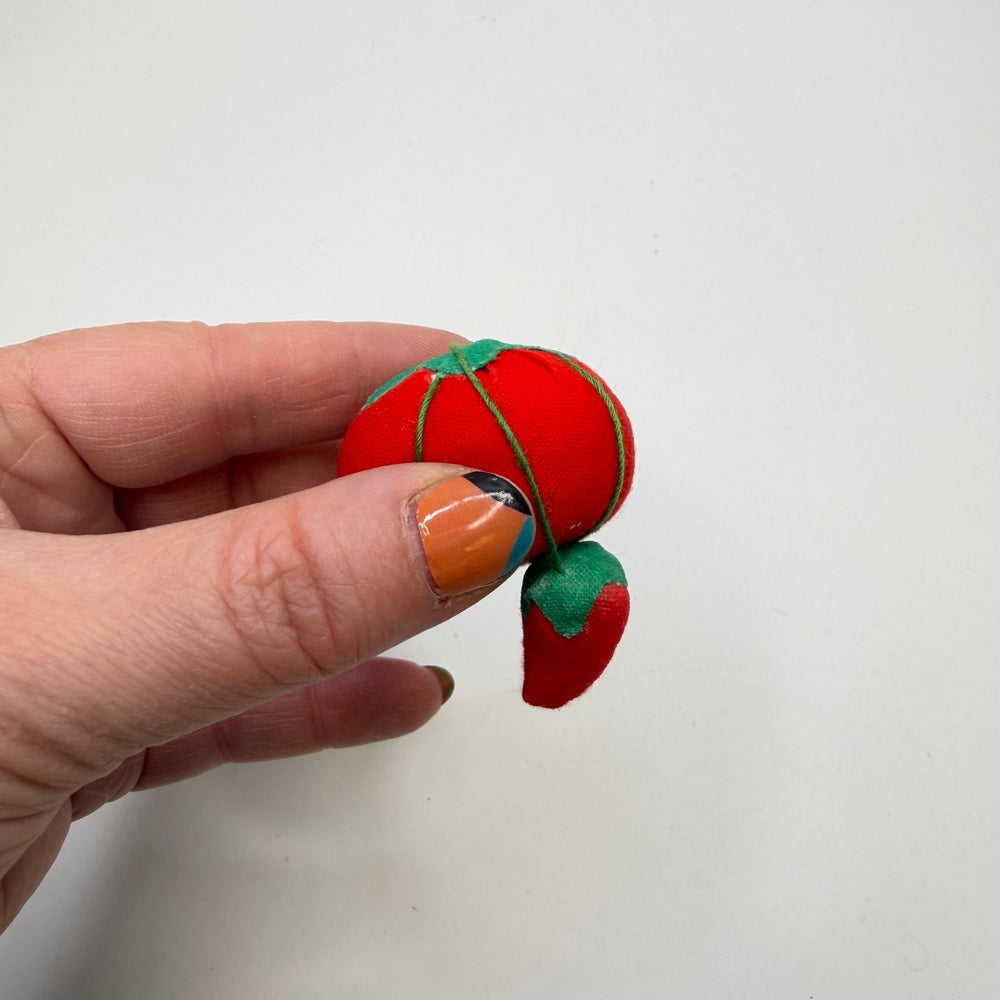 Small Tomato Pin Cushion Accessories - Red - Individual - True Deadstock supplies Fabric by private - Sustainable Textile | FABCYCLE