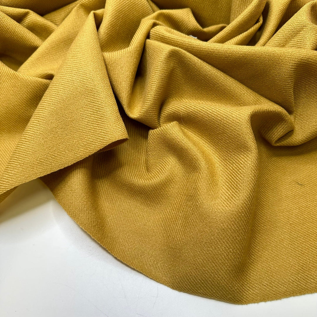 Smells Like Cookies - Twill Weave Acrylic Blend Woven - Beige/Gold - 1.85M Bundle - True Deadstock fabric Fabric by private - Sustainable Textile | FABCYCLE
