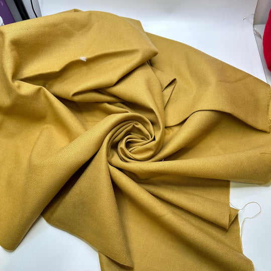 Smells Like Cookies - Twill Weave Acrylic Blend Woven - Beige/Gold - 1.85M Bundle - True Deadstock fabric Fabric by private - Sustainable Textile | FABCYCLE