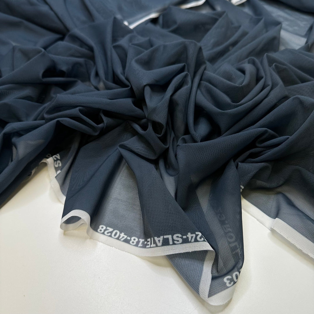 Smells Like Team Spirit - Mesh Poly/Spandex Knit - Light Navy - 2.4M Bundle - True Deadstock fabric Fabric by private - Sustainable Textile | FABCYCLE