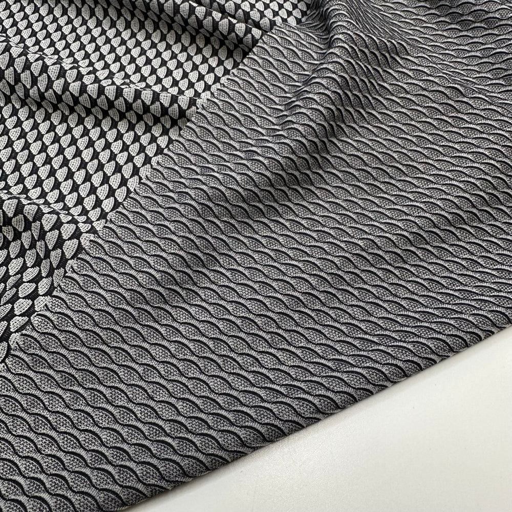 Smooth Disguise - Sport Mesh Poly/Spandex Knit - Grey/Black Geometric - 2M Bundle - True Deadstock fabric Fabric by private - Sustainable Textile | FABCYCLE