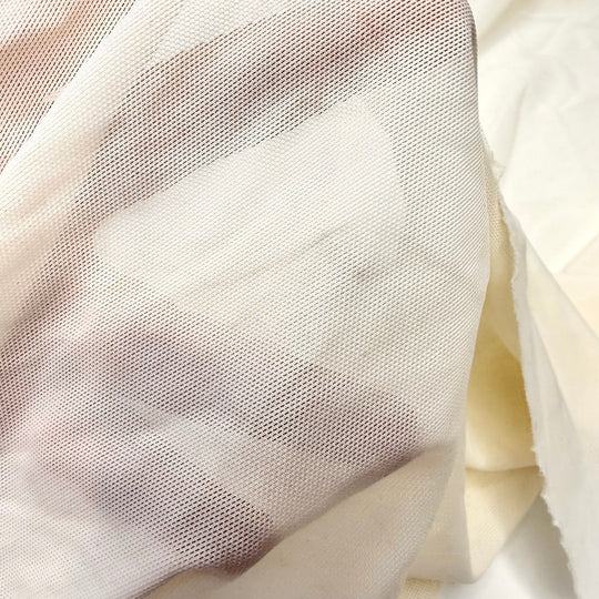Snow Cone Truck - Mesh Poly/Spandex Knit - Light Cream - 1.2M Bundle - True Deadstock fabric Fabric by private - Sustainable Textile | FABCYCLE