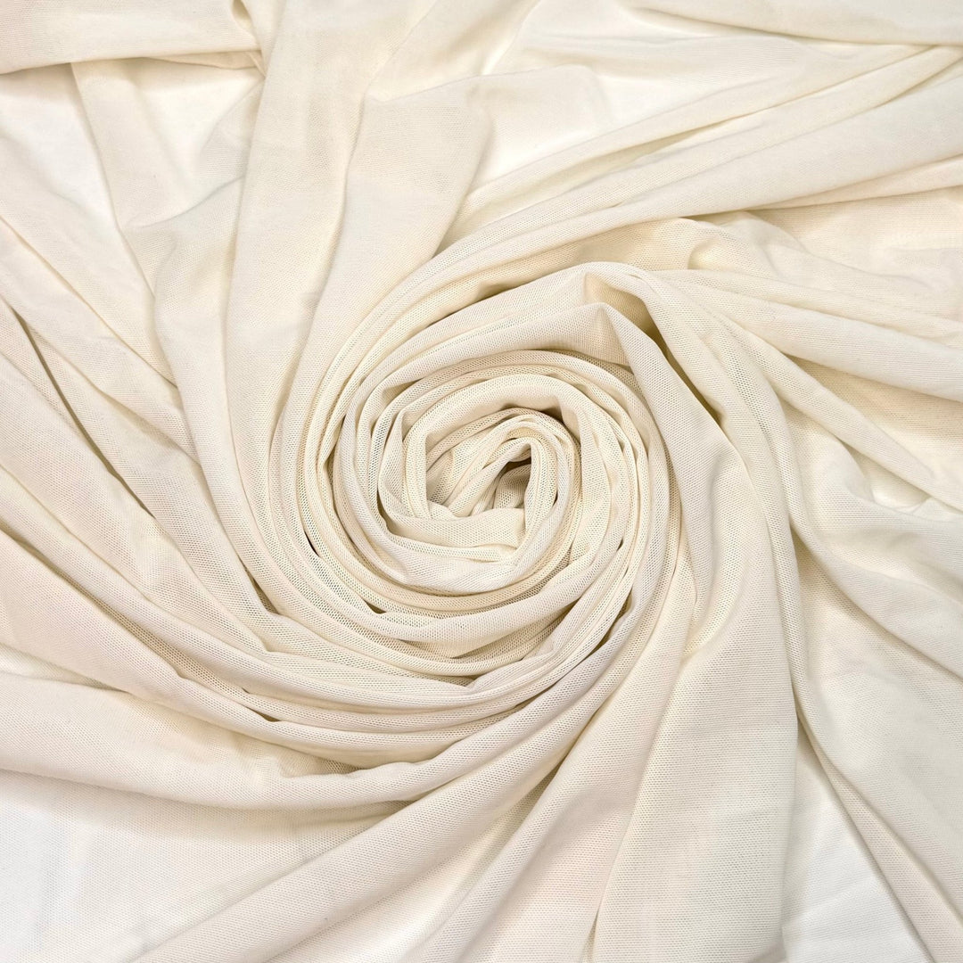 Snow Cone Truck - Mesh Poly/Spandex Knit - Light Cream - 1.2M Bundle - True Deadstock fabric Fabric by private - Sustainable Textile | FABCYCLE