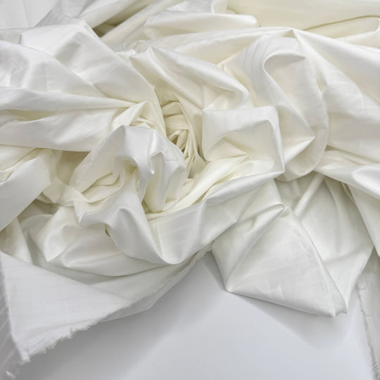 Snow Glad To Meet You - Cotton Woven - White Pinstripe - 2.45M Bundle - True Deadstock fabric Fabric by private - Sustainable Textile | FABCYCLE
