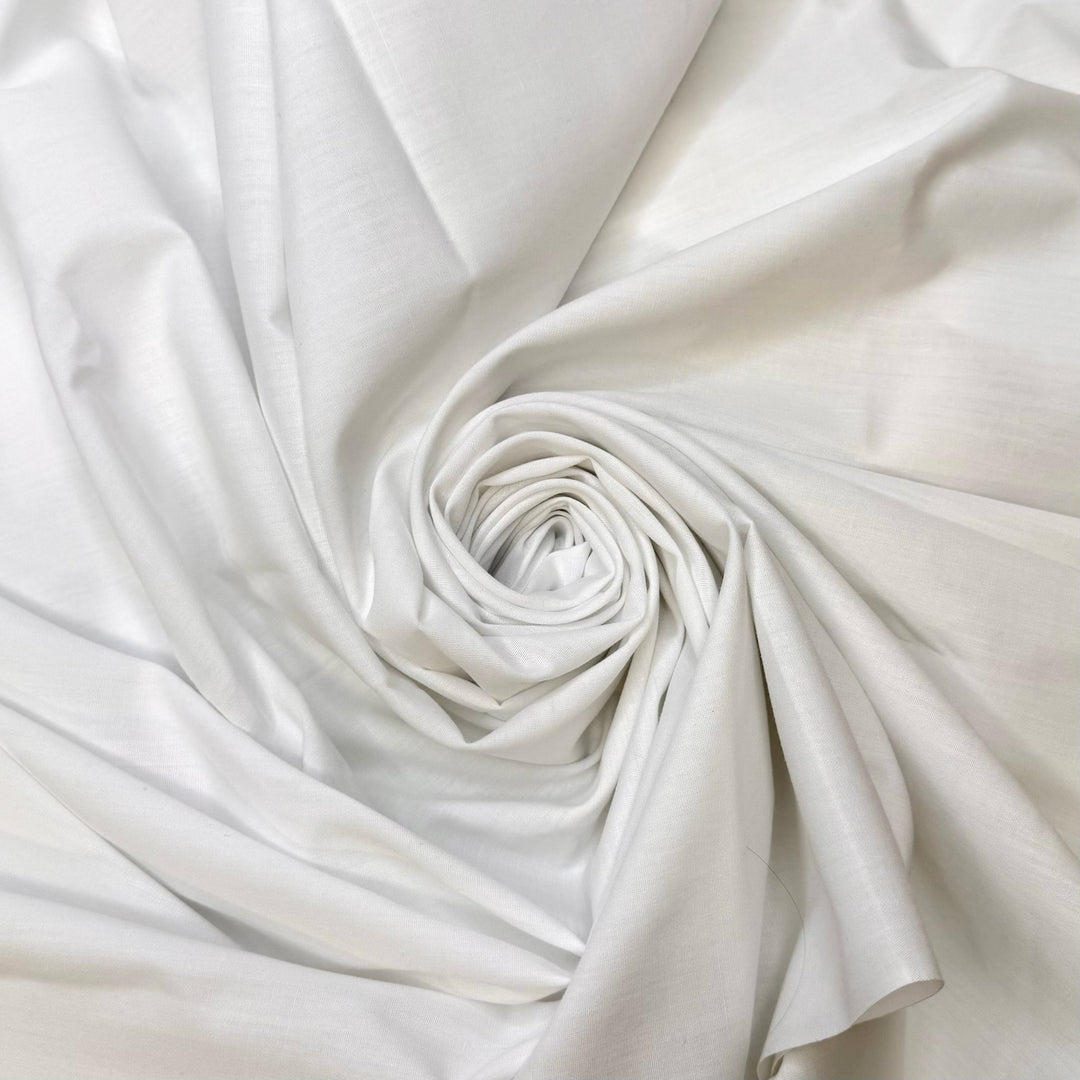 Snow Peaked Mountains - Poly/Cotton Woven - White - 1.5M Bundle - True Deadstock fabric Fabric by private - Sustainable Textile | FABCYCLE