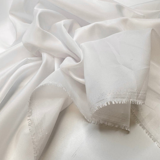 Snow White - Polyester Blend Woven - White - Bundles - True Deadstock fabric Fabric by private - Sustainable Textile | FABCYCLE