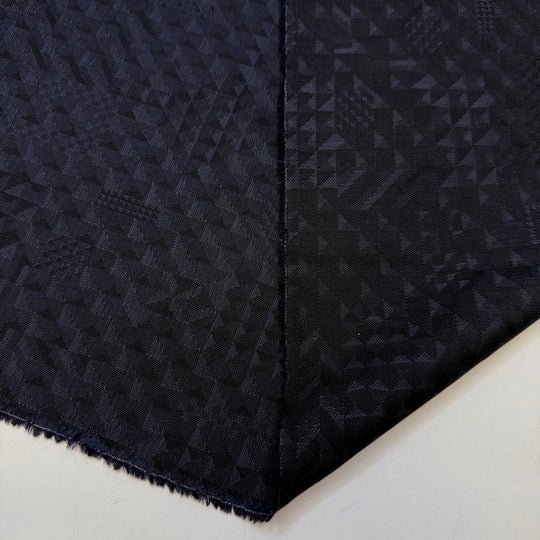 So Many Facets - Wool Woven - Dark Navy Geometric - 1.5M Bundle - True Deadstock fabric Fabric by private - Sustainable Textile | FABCYCLE