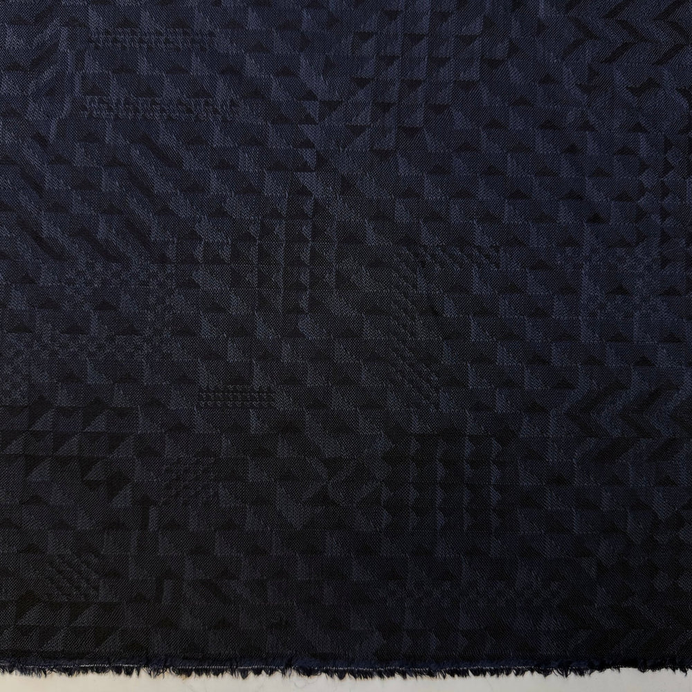 So Many Facets - Wool Woven - Dark Navy Geometric - 1.5M Bundle - True Deadstock fabric Fabric by private - Sustainable Textile | FABCYCLE