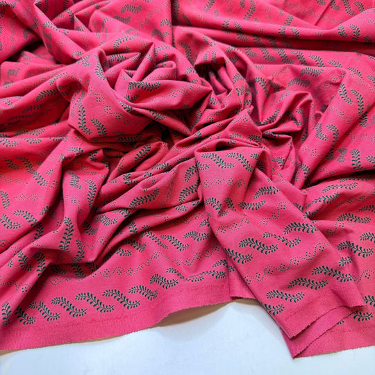 So Many Uses For Berries - Cotton Woven - Pink/Black Floral - 1.8M Bundle - True Deadstock fabric Fabric by private - Sustainable Textile | FABCYCLE