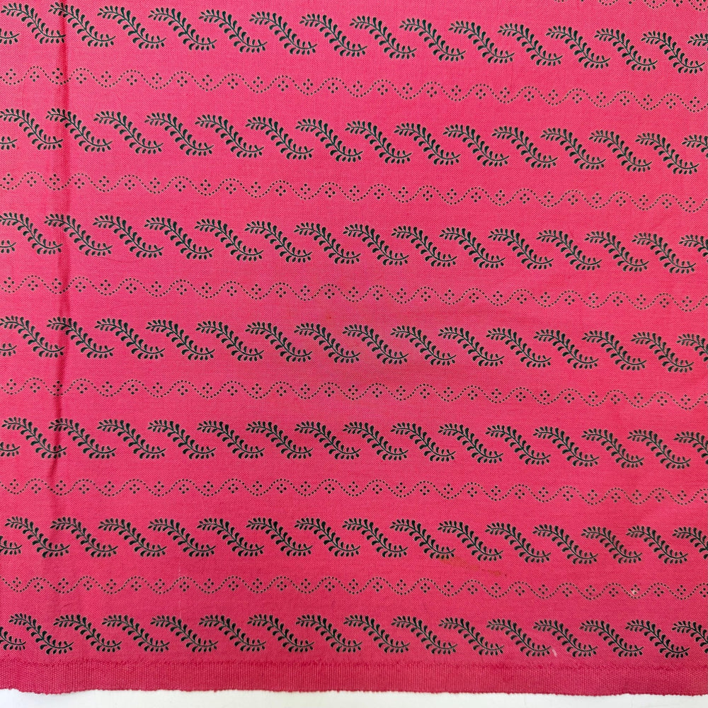 So Many Uses For Berries - Cotton Woven - Pink/Black Floral - 1.8M Bundle - True Deadstock fabric Fabric by private - Sustainable Textile | FABCYCLE