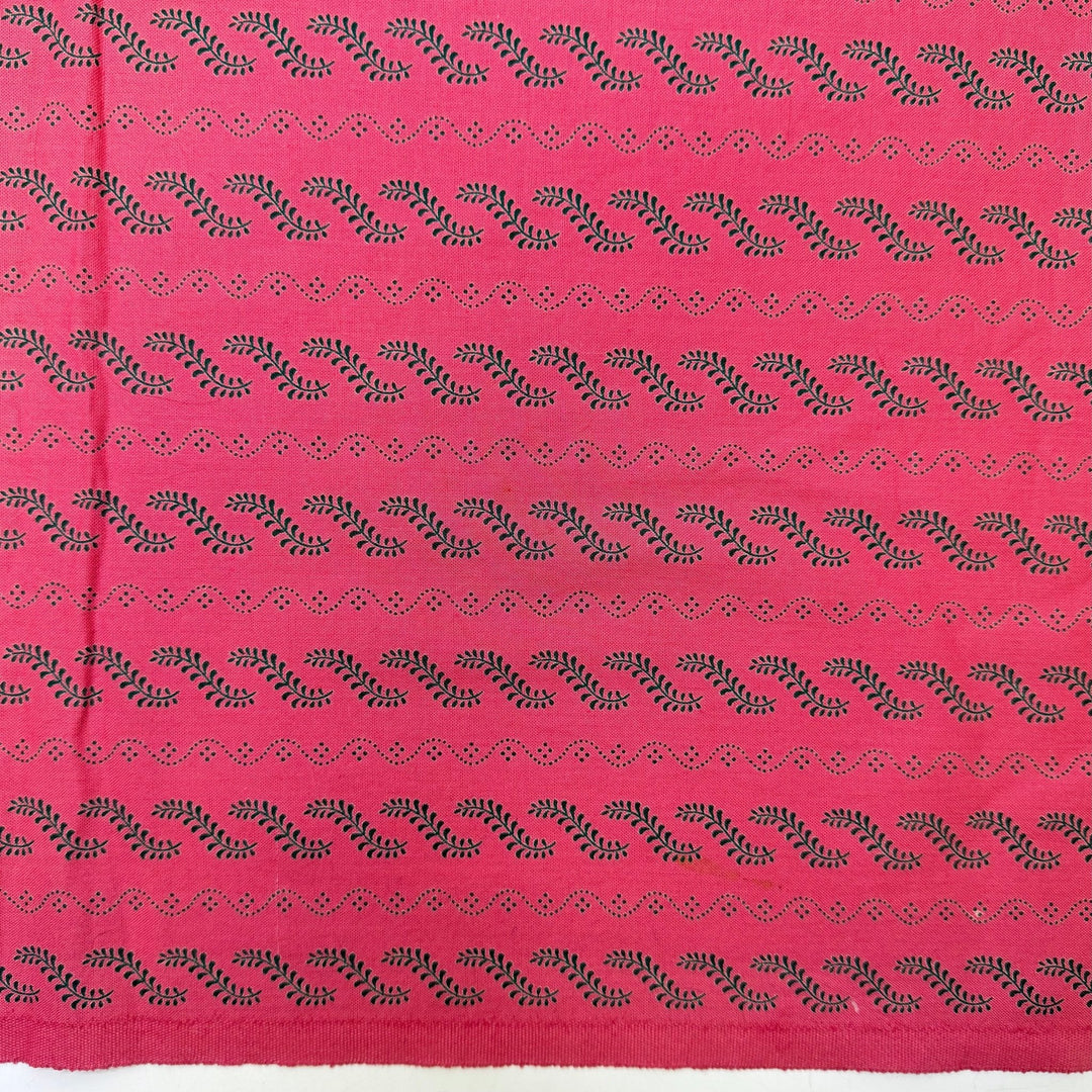 So Many Uses For Berries - Cotton Woven - Pink/Black Floral - 1.8M Bundle - True Deadstock fabric Fabric by private - Sustainable Textile | FABCYCLE