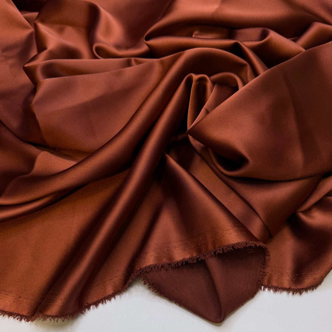 So Much Pie - Satin Poly Woven - Light Brown - 2M Bundle - True Deadstock fabric Fabric by private - Sustainable Textile | FABCYCLE