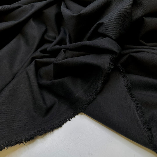 So Suave - Brushed Cotton Woven - Black - Bundles - True Deadstock fabric Fabric by private - Sustainable Textile | FABCYCLE