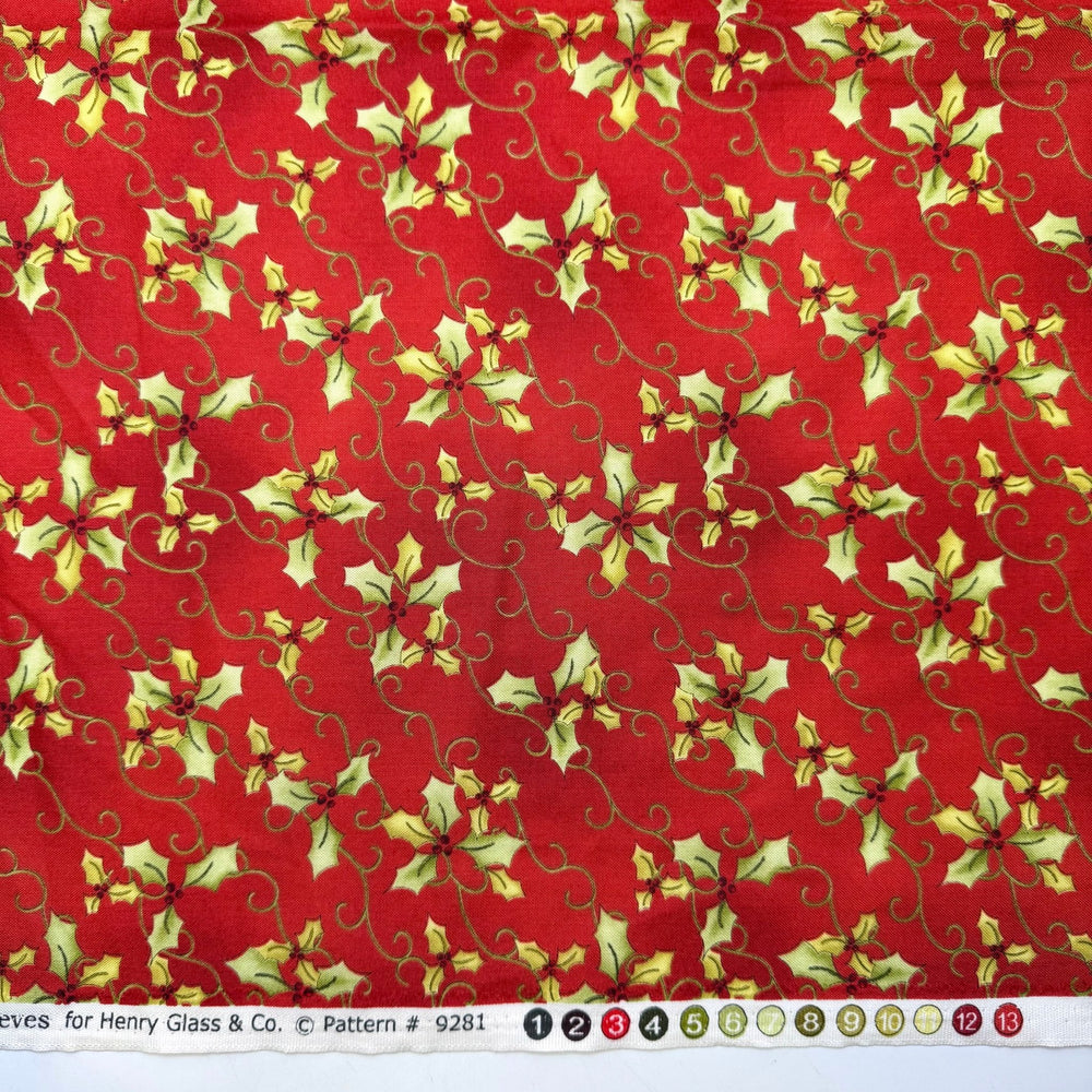 So This Is Christmas - Cotton Woven - Red/Green Floral - 1.6M Bundle - True Deadstock fabric Fabric by private - Sustainable Textile | FABCYCLE
