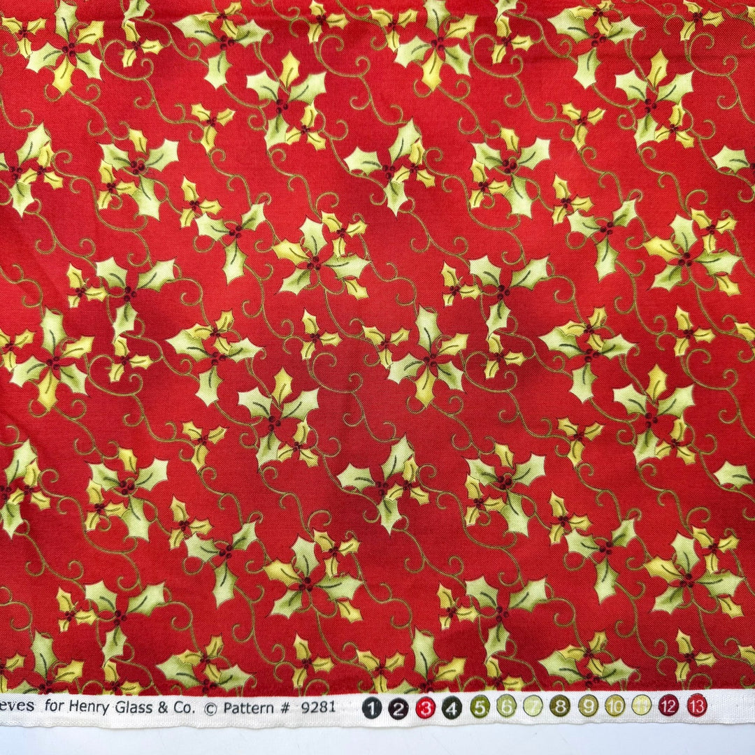 So This Is Christmas - Cotton Woven - Red/Green Floral - 1.6M Bundle - True Deadstock fabric Fabric by private - Sustainable Textile | FABCYCLE